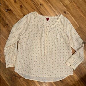 Medina gray and orange‎ polkadot blouse size XXL